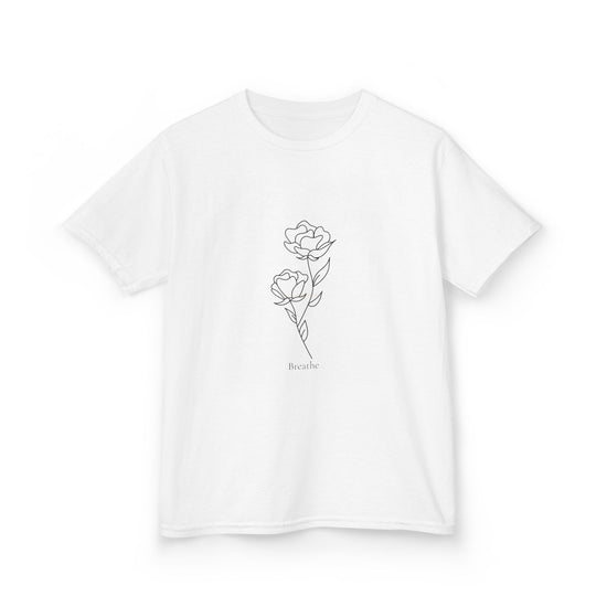 Breathe Kids Tee – Floral Minimalism White