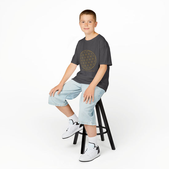 Sacred Geometry Kids Tee – Midnight Edition Charcoal
