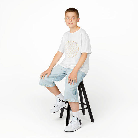 Sacred Geometry Kids Tee – Midnight Edition White