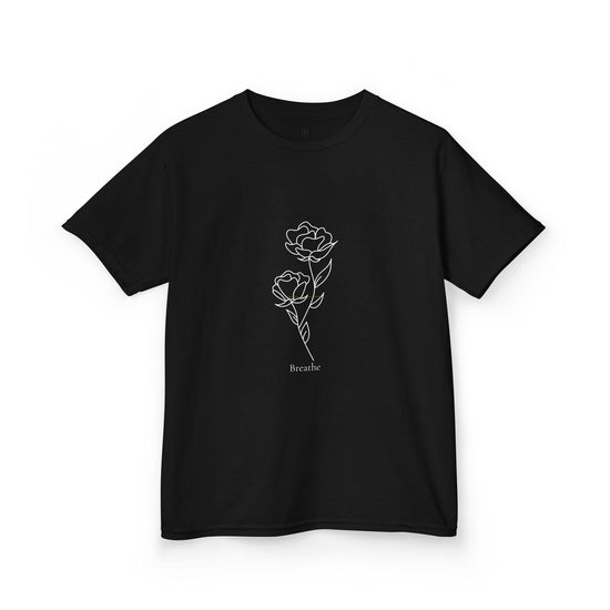 Breathe Kids Tee – Floral Minimalism Black