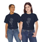 Breathe Tee – Floral Navy Minimalism