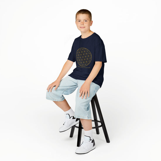 Sacred Geometry Kids Tee – Midnight Edition Navy