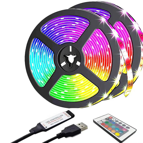 USB LED Strip Light – 5M Color-Changing RGB for TV, Gaming & Parties