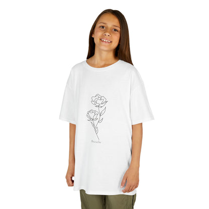 Breathe Kids Tee – Floral Minimalism White