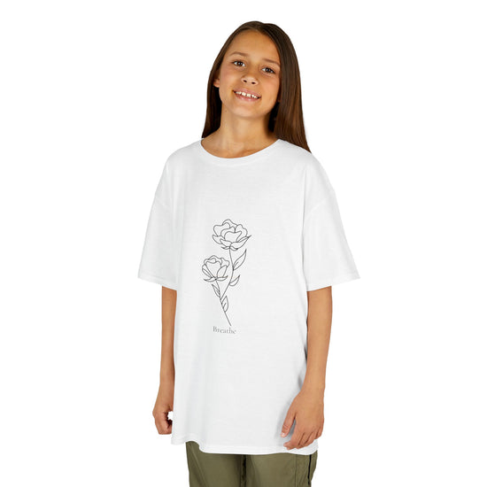 Breathe Kids Tee – Floral Minimalism White