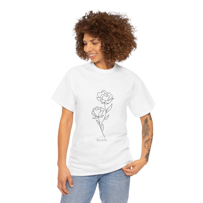 Breathe Tee – Floral Minimalism