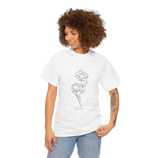 Breathe Tee – Floral Minimalism
