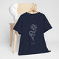 Breathe Tee – Floral Navy Minimalism