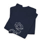 Breathe Tee – Floral Navy Minimalism