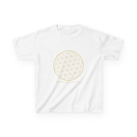 Sacred Geometry Kids Tee – Midnight Edition White