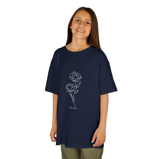 Breathe Kids Tee – Floral Minimalism Navy