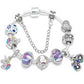 Elegant Charm Bracelet for Women – Cherry Blossom, Heart & Crystal Beads