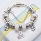 Elegant Charm Bracelet for Women – Cherry Blossom, Heart & Crystal Beads