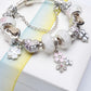 Elegant Charm Bracelet for Women – Cherry Blossom, Heart & Crystal Beads