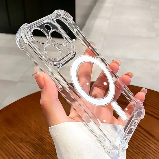 Transparent Magnetic iPhone Case – Magsafe Compatible & Drop Protection