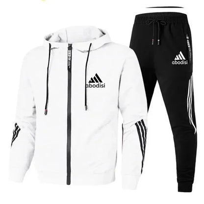 Adidas Men’s Sports Zipper Hoodie & Casual Sweatpants Set