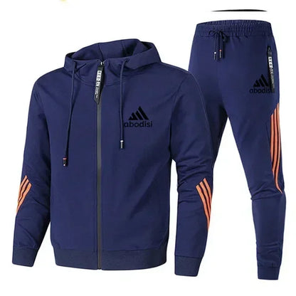 Adidas Men’s Sports Zipper Hoodie & Casual Sweatpants Set