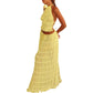 Backless Ruched Beach Set – Halter Top & Long Skirt Two-Piece Outfit