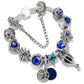 Elegant Charm Bracelet for Women – Cherry Blossom, Heart & Crystal Beads