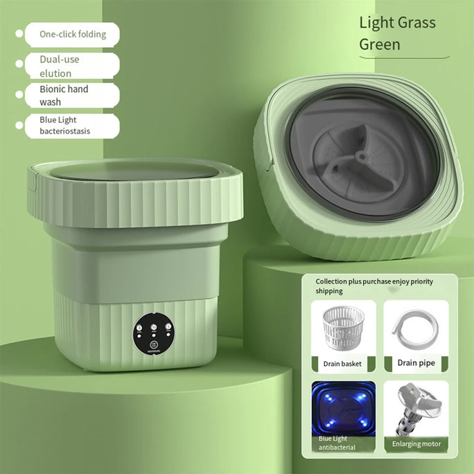 Mini Folding Washing Machine – 8L Capacity, Automatic Modes & Travel-Friendly Design