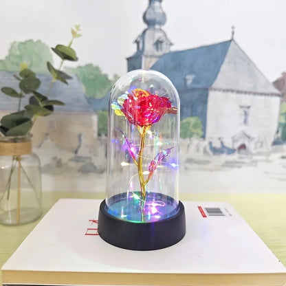 Galaxy Eternal Rose in Glass Dome