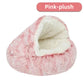 Plush Covered Cat Bed – Warm Round Sleeping Nest for Small Dogs & Kittens