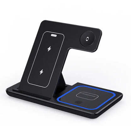 3-in-1 Wireless Charging Station – Foldable Pad for iPhone 15/14/13/12, Watch & AirPods