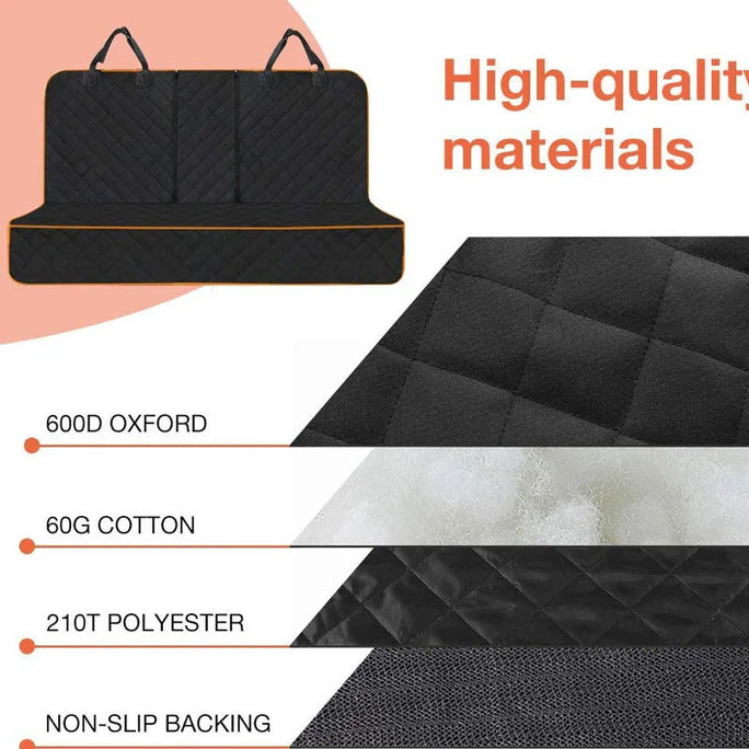 Dog Car Seat Cover - Waterproof Backseat Cushion for Pets