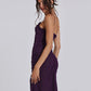 Luxury Furry Halter Dress – Split Evening Gown for Special Occasions