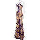 Luxury Furry Halter Dress – Split Evening Gown for Special Occasions