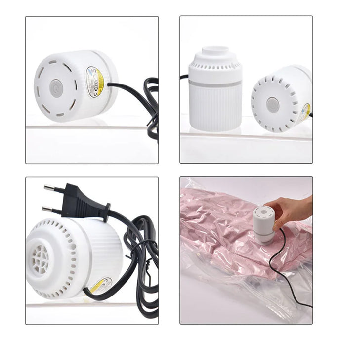 Mini Electric Vacuum Pump – Compression Sealer for Clothes & Food Storage Bags | Space-Saving Organizer