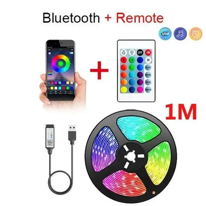 USB LED Strip Light – 5M Color-Changing RGB for TV, Gaming & Parties