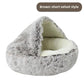 Plush Covered Cat Bed – Warm Round Sleeping Nest for Small Dogs & Kittens