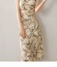 Elegant Print Midi Dress – Slim Fit Sundress for Casual Autumn Looks