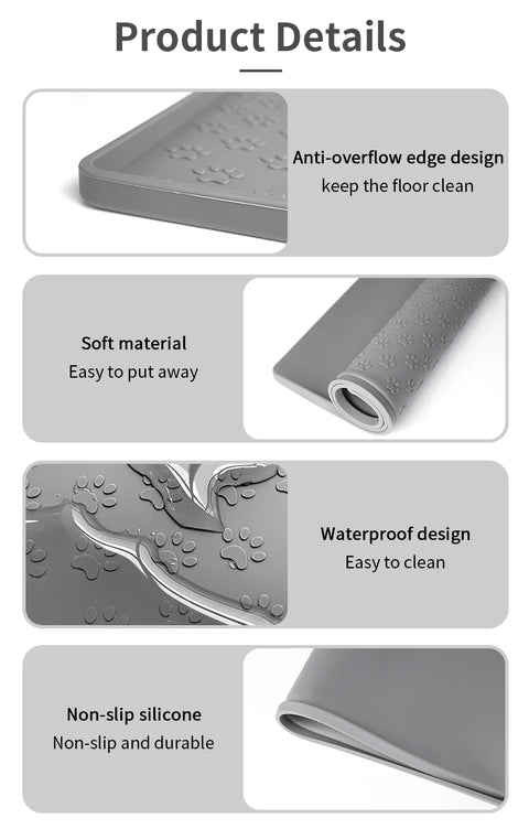 Non-Spill Silicone Pet Mat - Waterproof & Easy to Clean