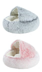 Plush Covered Cat Bed – Warm Round Sleeping Nest for Small Dogs & Kittens