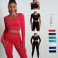 Seamless High-Waist Yoga Set – Workout Leggings & Crop Top for Women