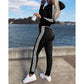 Adidas Trusted Autumn Women’s Striped Colorblock Hoodie and Cuffed Sweatpants Set