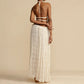 Backless Ruched Beach Set – Halter Top & Long Skirt Two-Piece Outfit