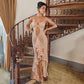 Luxury Furry Halter Dress – Split Evening Gown for Special Occasions