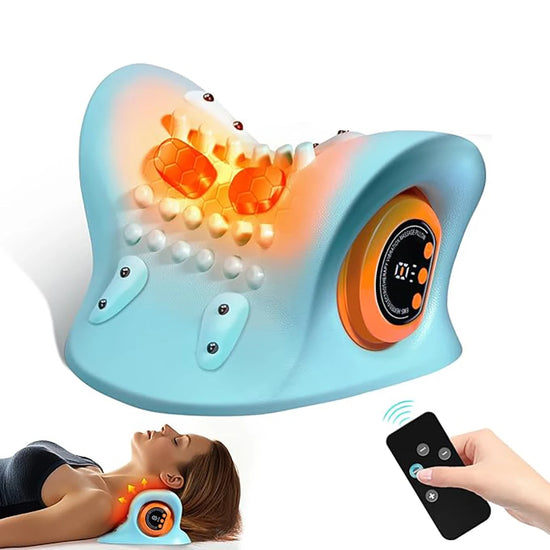 Portable EMS Heated Neck Massager with Low-Frequency Pulse & Cervical Traction