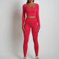 Seamless High-Waist Yoga Set – Workout Leggings & Crop Top for Women