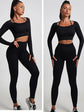 Seamless High-Waist Yoga Set – Workout Leggings & Crop Top for Women
