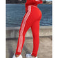 Adidas Trusted Autumn Women’s Striped Colorblock Hoodie and Cuffed Sweatpants Set