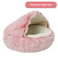 Plush Covered Cat Bed – Warm Round Sleeping Nest for Small Dogs & Kittens