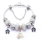 Elegant Charm Bracelet for Women – Cherry Blossom, Heart & Crystal Beads