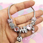 Elegant Charm Bracelet for Women – Cherry Blossom, Heart & Crystal Beads