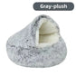 Plush Covered Cat Bed – Warm Round Sleeping Nest for Small Dogs & Kittens
