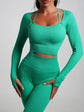 Seamless High-Waist Yoga Set – Workout Leggings & Crop Top for Women