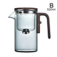 Glass Teapot with Magnetic Tea Separation – One-Click Filter, Wooden Handle & Inner Container
